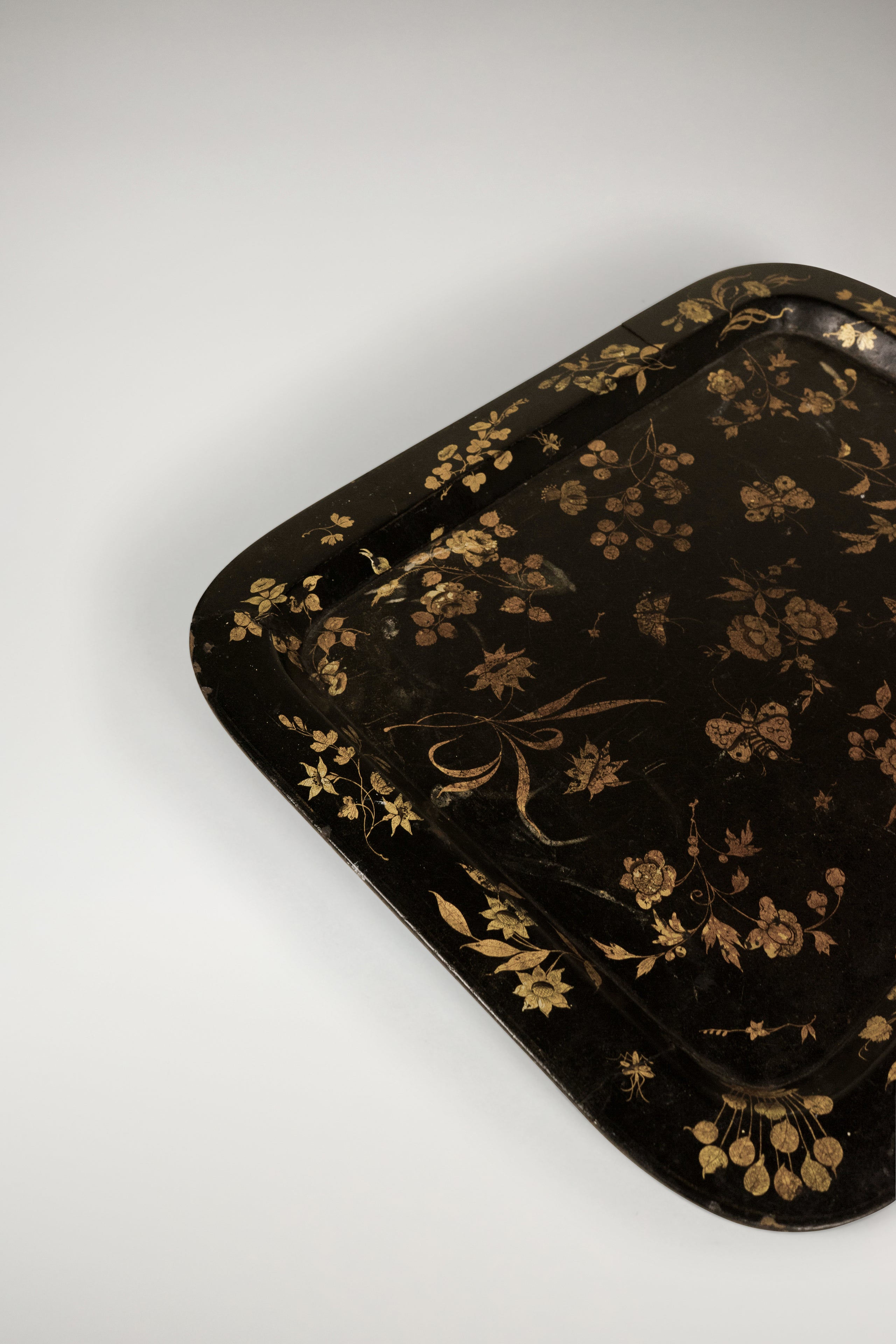 Paper-Maché Floral Tray