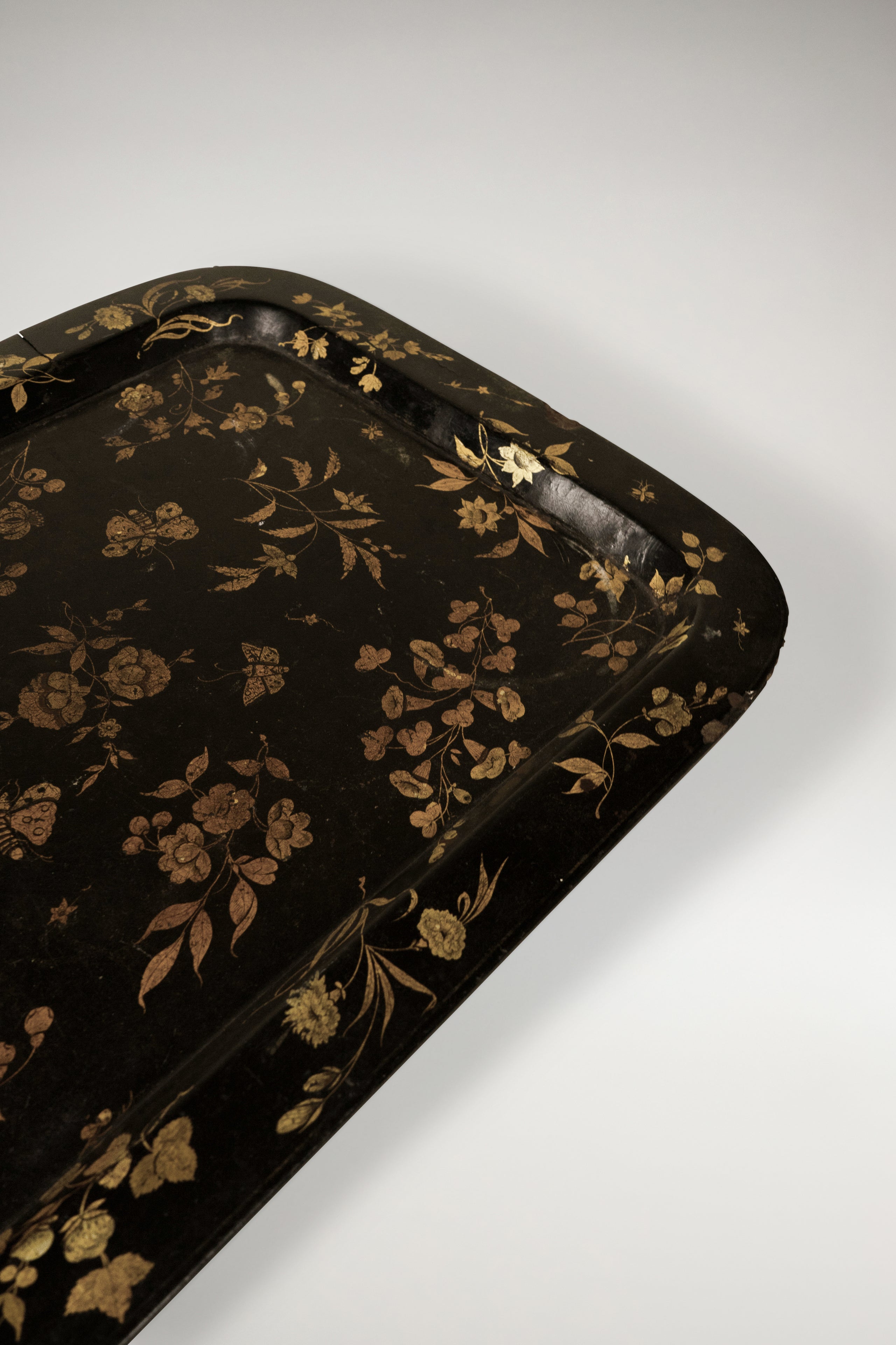 Paper-Maché Floral Tray