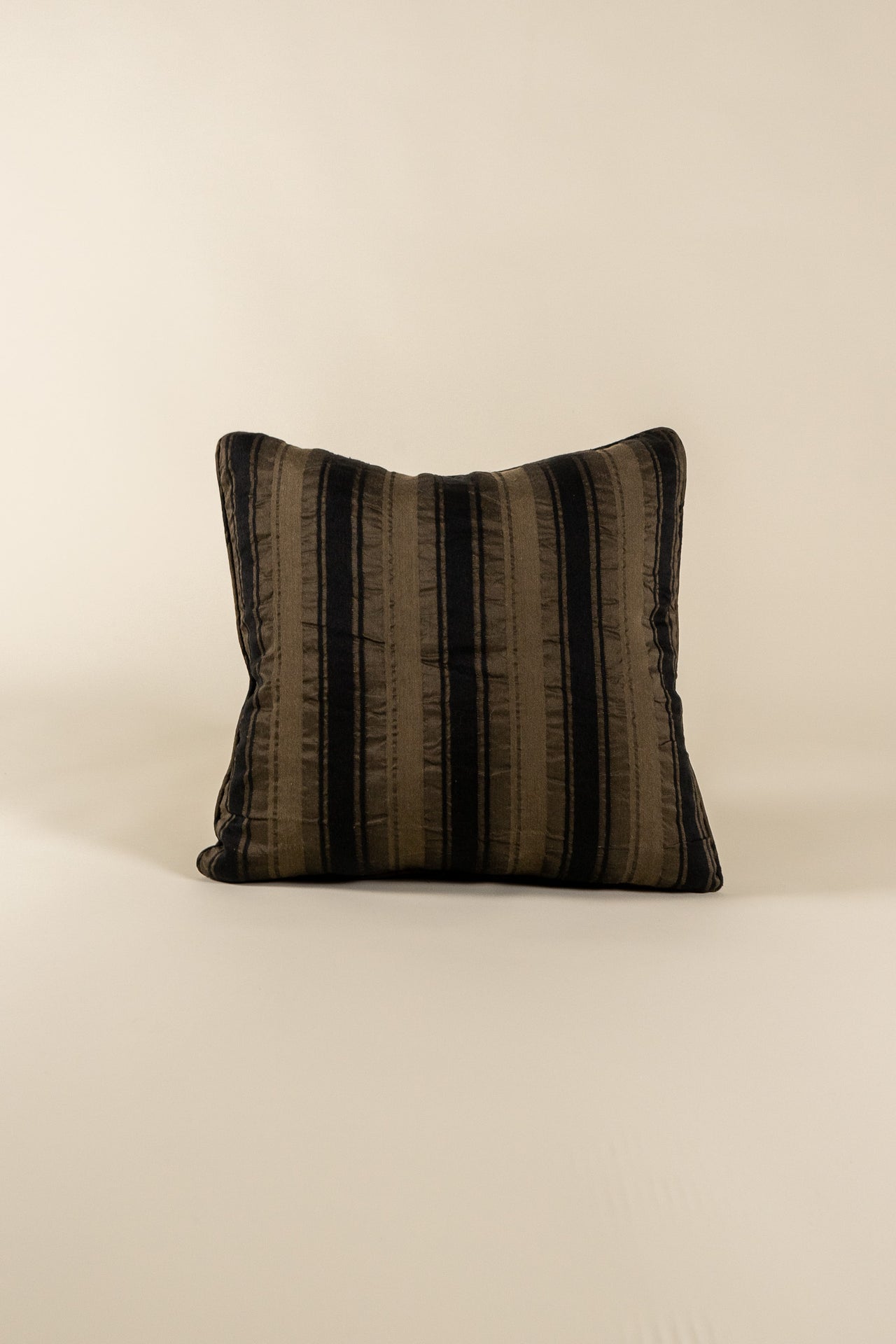TTMM Large Throw Pillow in Brown and Black Stripe