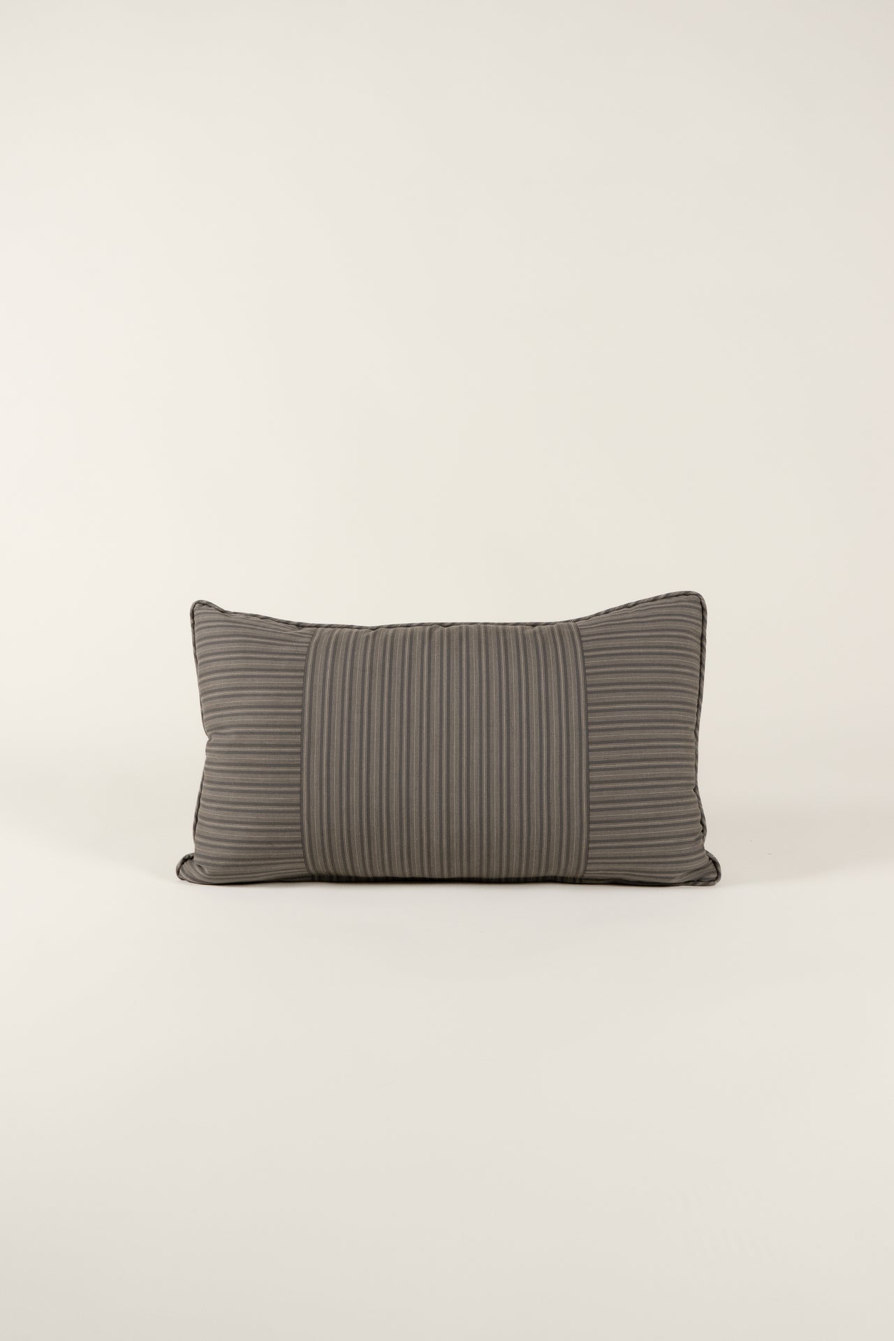 TTMM Lumbar Pillow in Railroad Grey Stripe