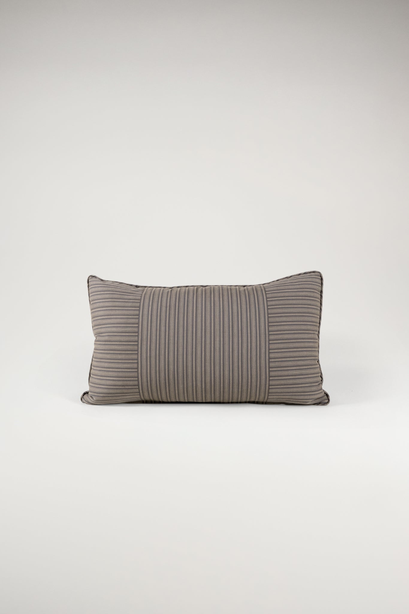 TTMM Lumbar Pillow in Railroad Grey Stripe