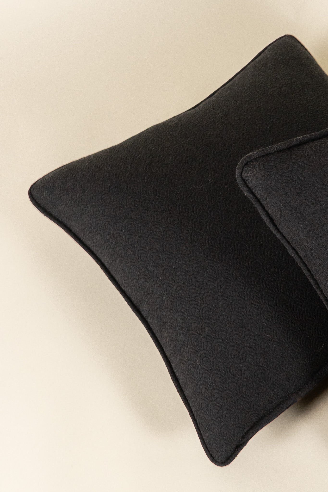 TTMM Medium Throw Pillow in Black Jacquard