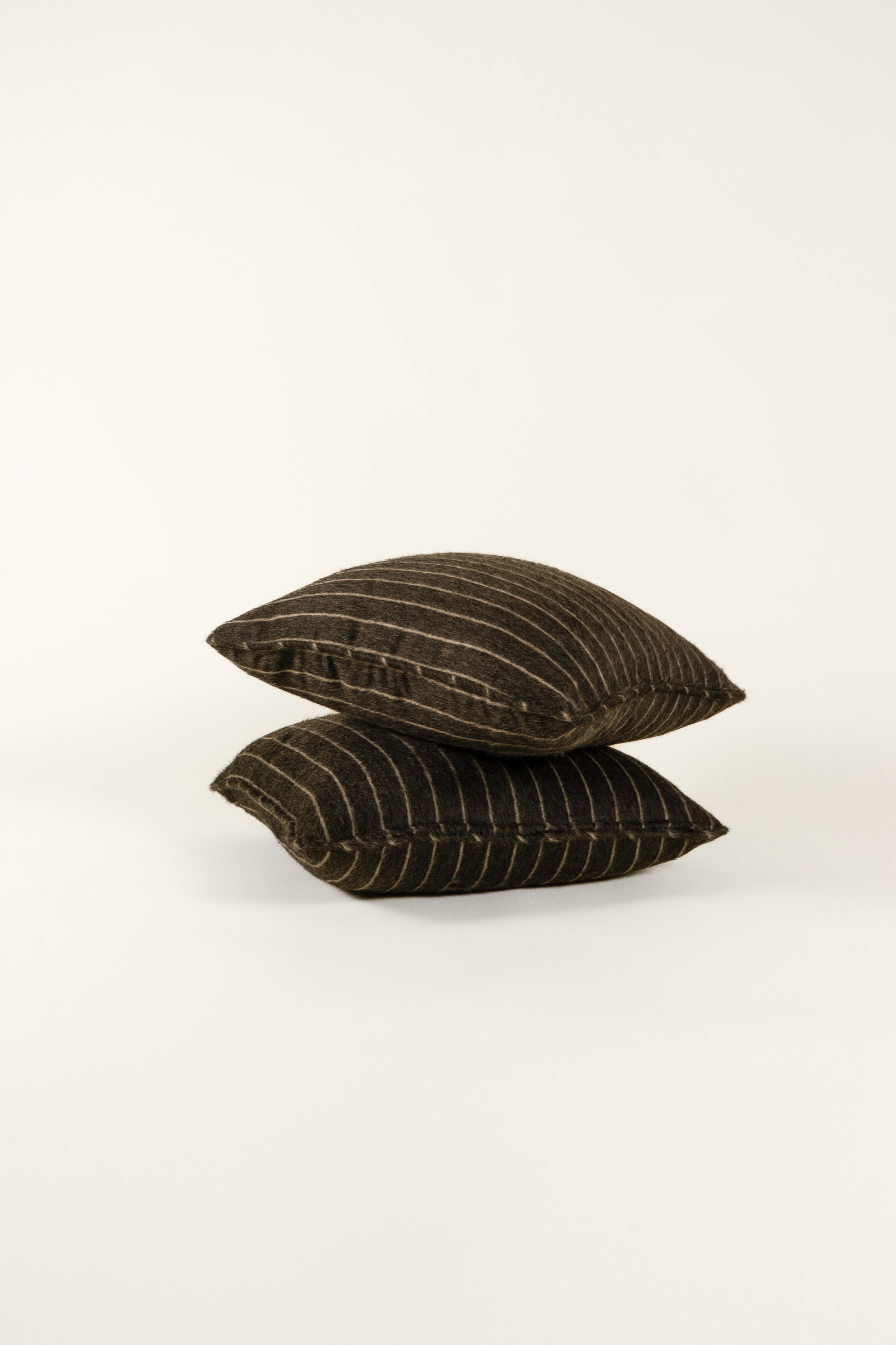 TTMM Medium Throw Pillow in Grey Pinstripe