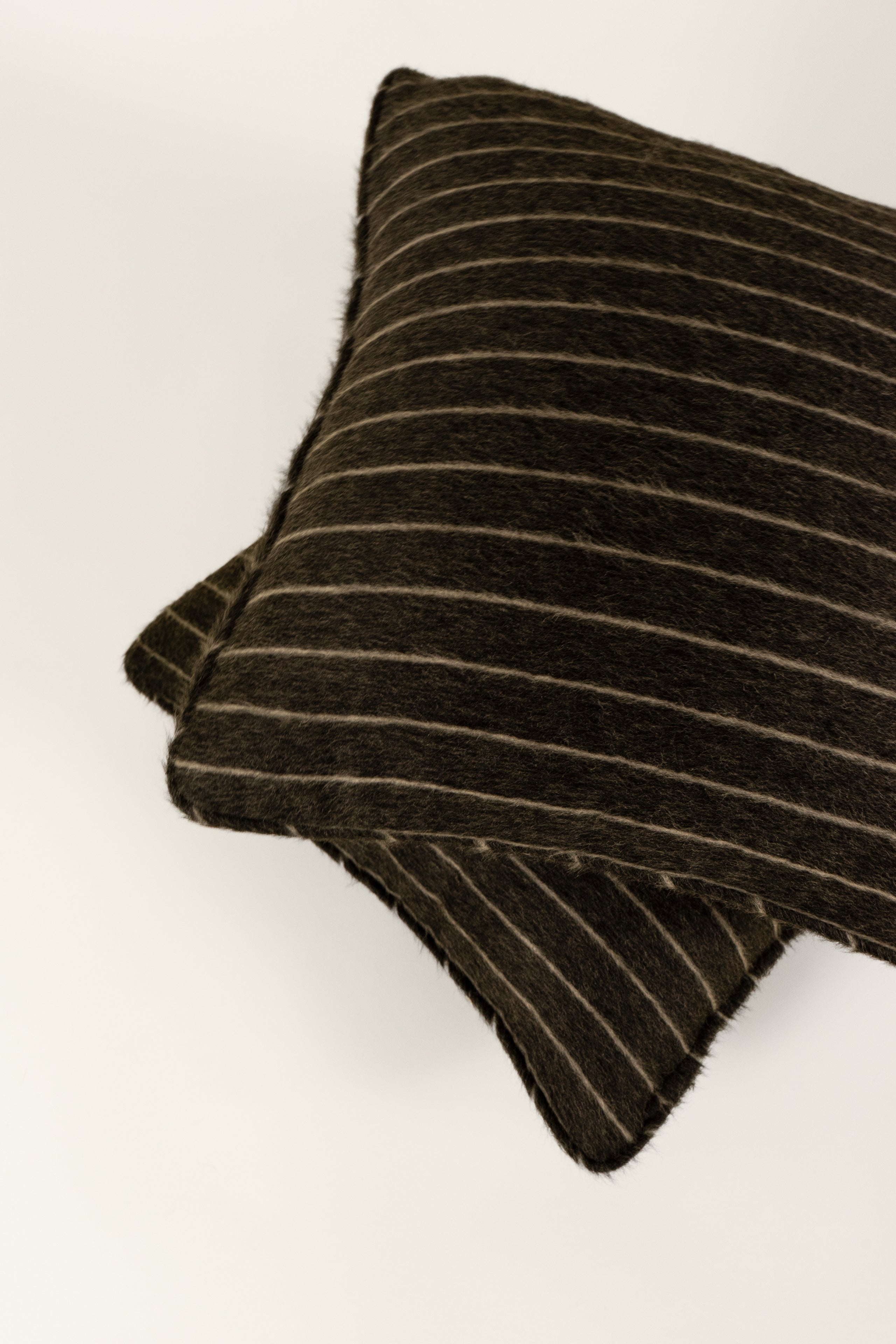 TTMM Medium Throw Pillow in Grey Pinstripe