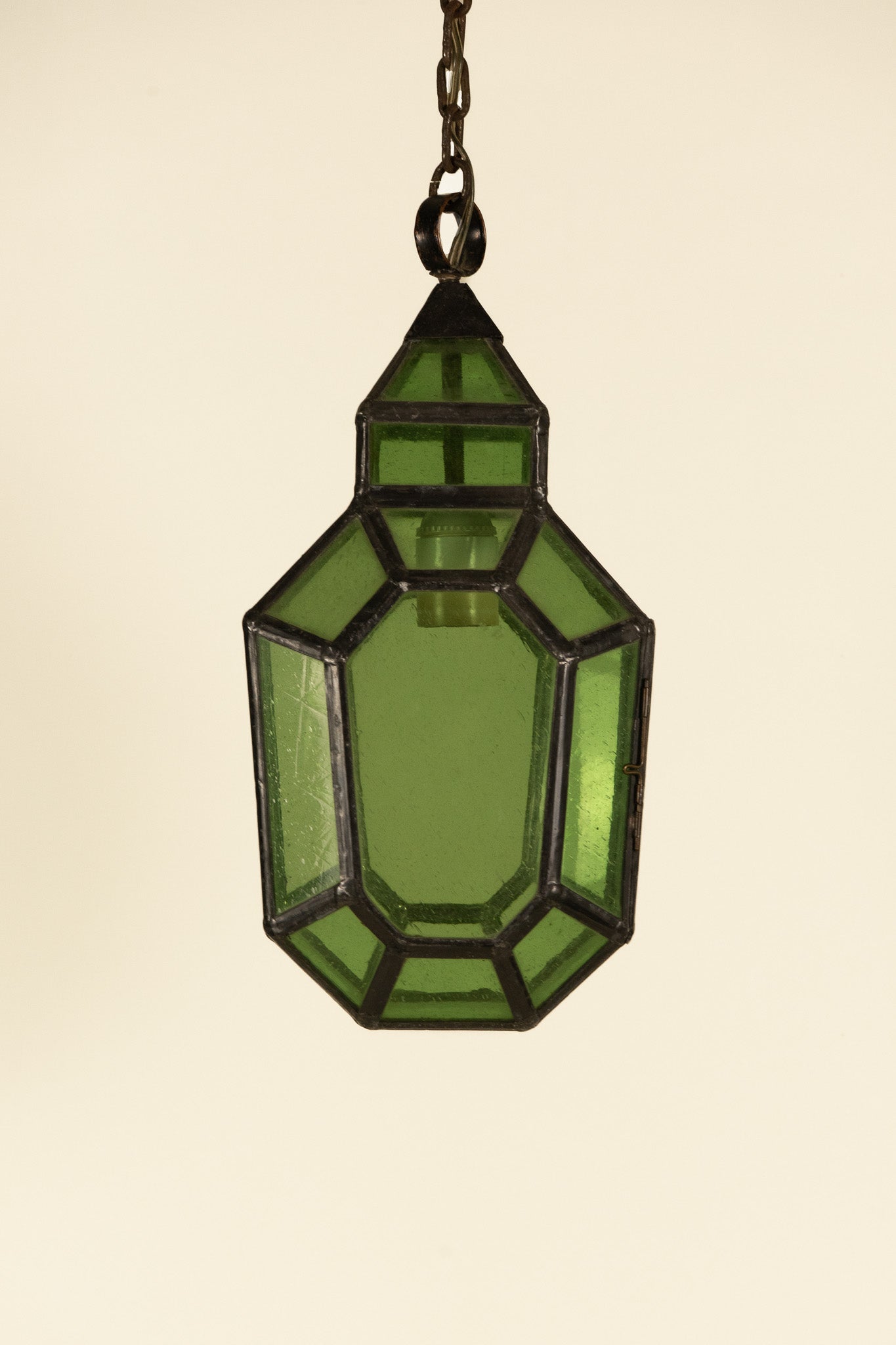 Green Stained Glass Lantern