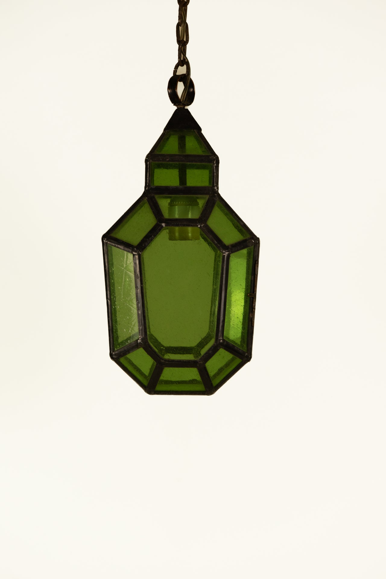 Green Stained Glass Lantern