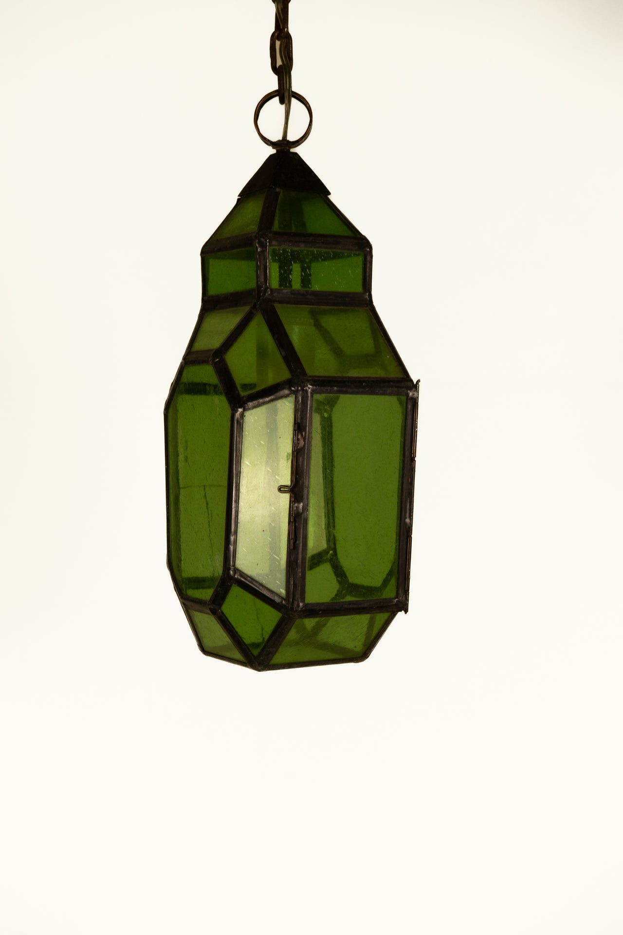 Green Stained Glass Lantern