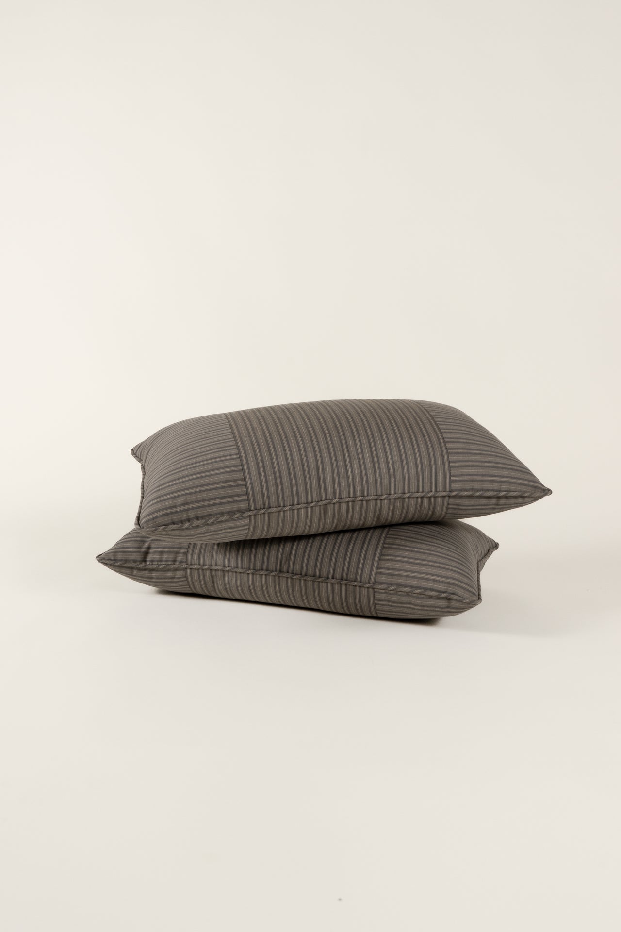 TTMM Lumbar Pillow in Railroad Grey Stripe