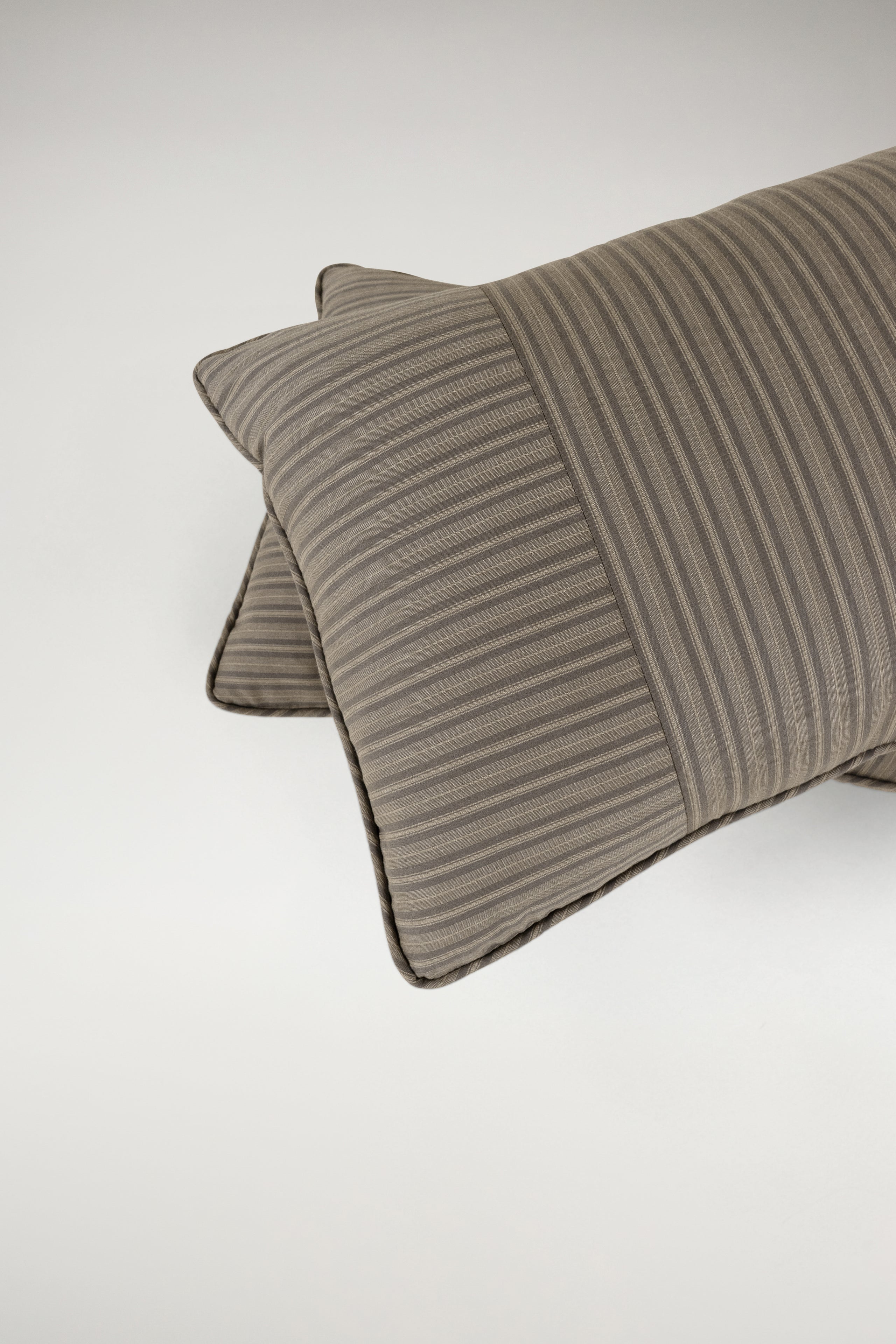 TTMM Lumbar Pillow in Railroad Grey Stripe
