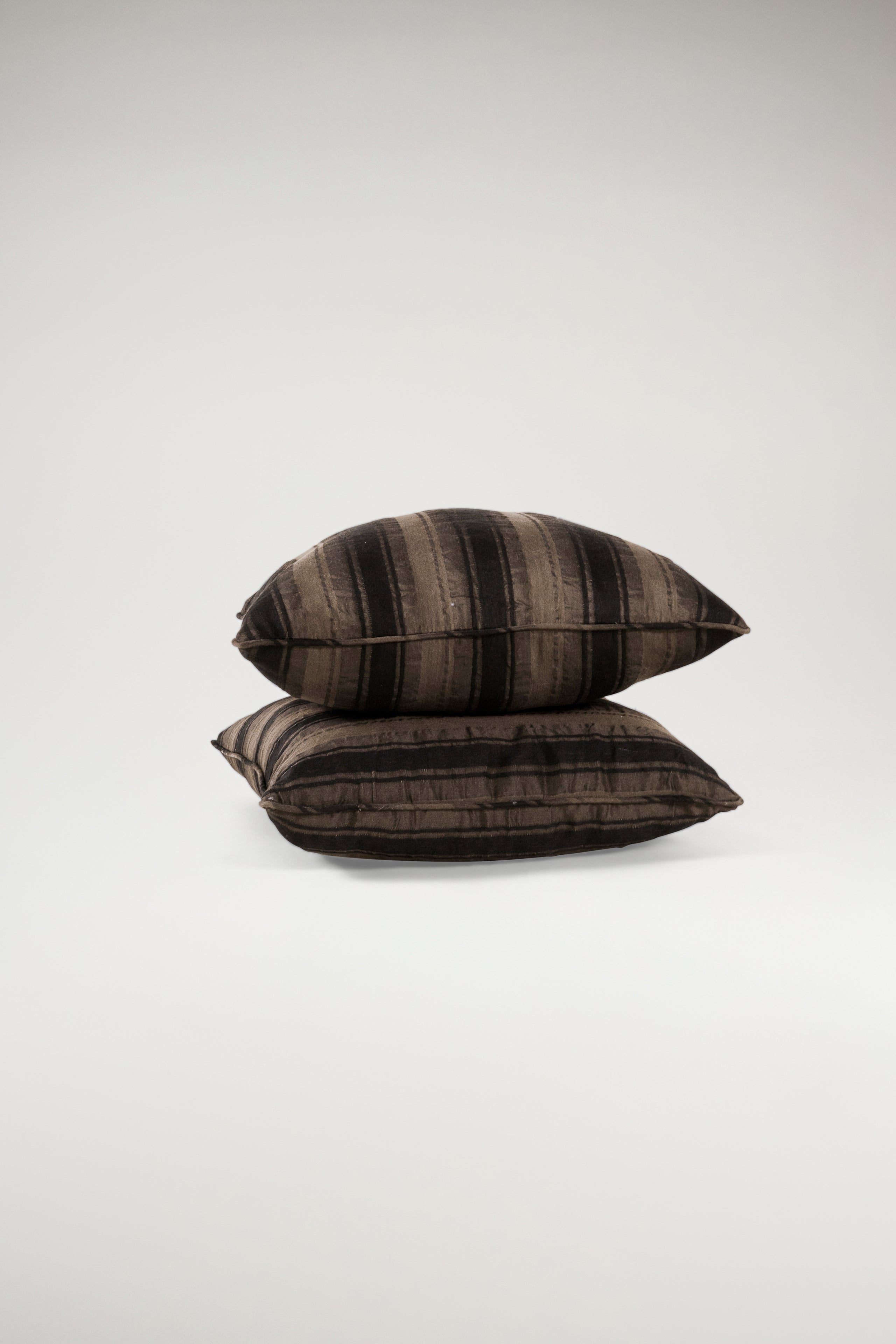 TTMM Medium Throw Pillow in Brown and Black Stripe