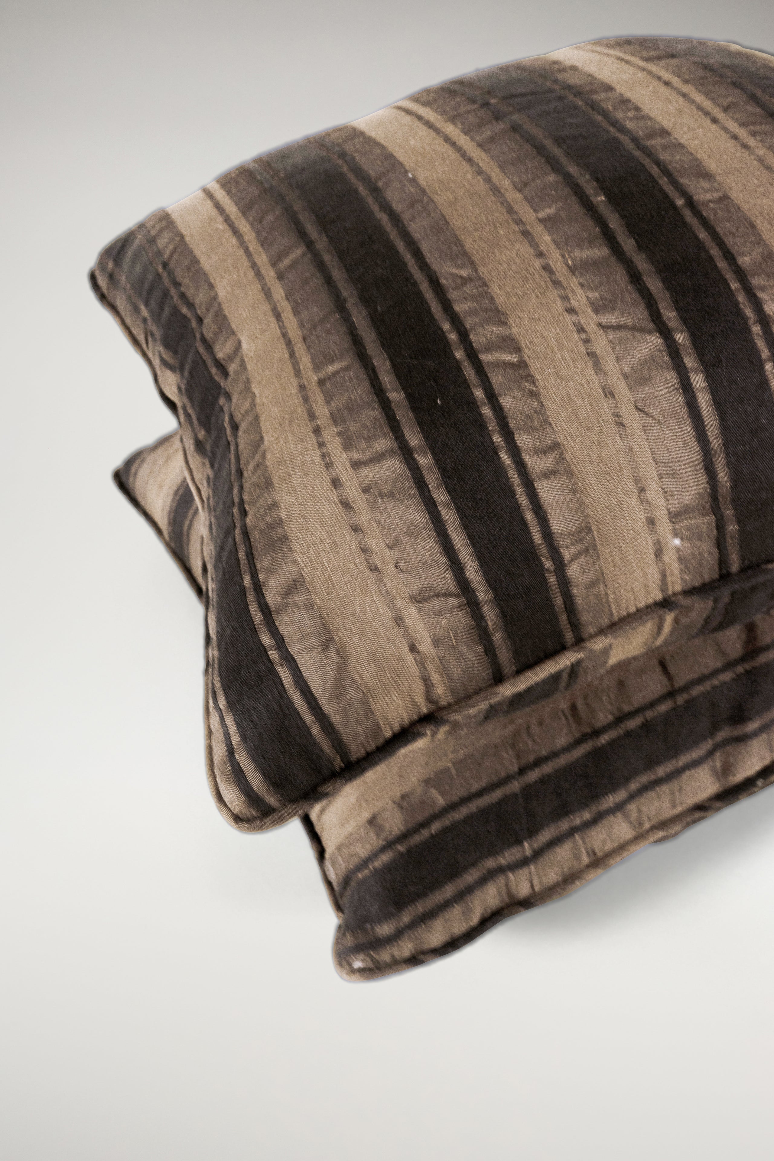 TTMM Medium Throw Pillow in Brown and Black Stripe