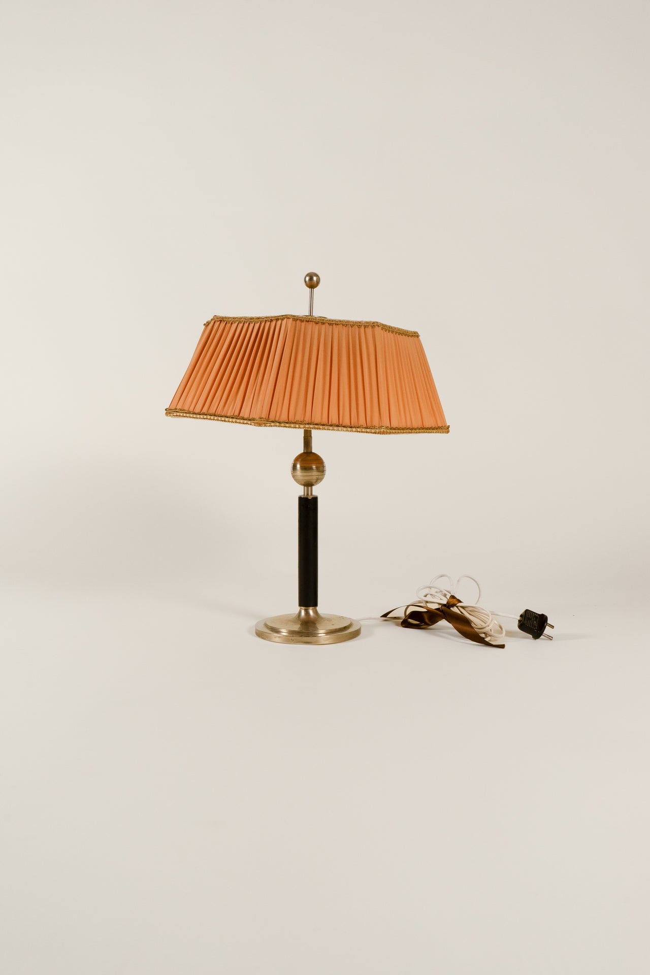 Art Deco Blackened Wood Table Lamp