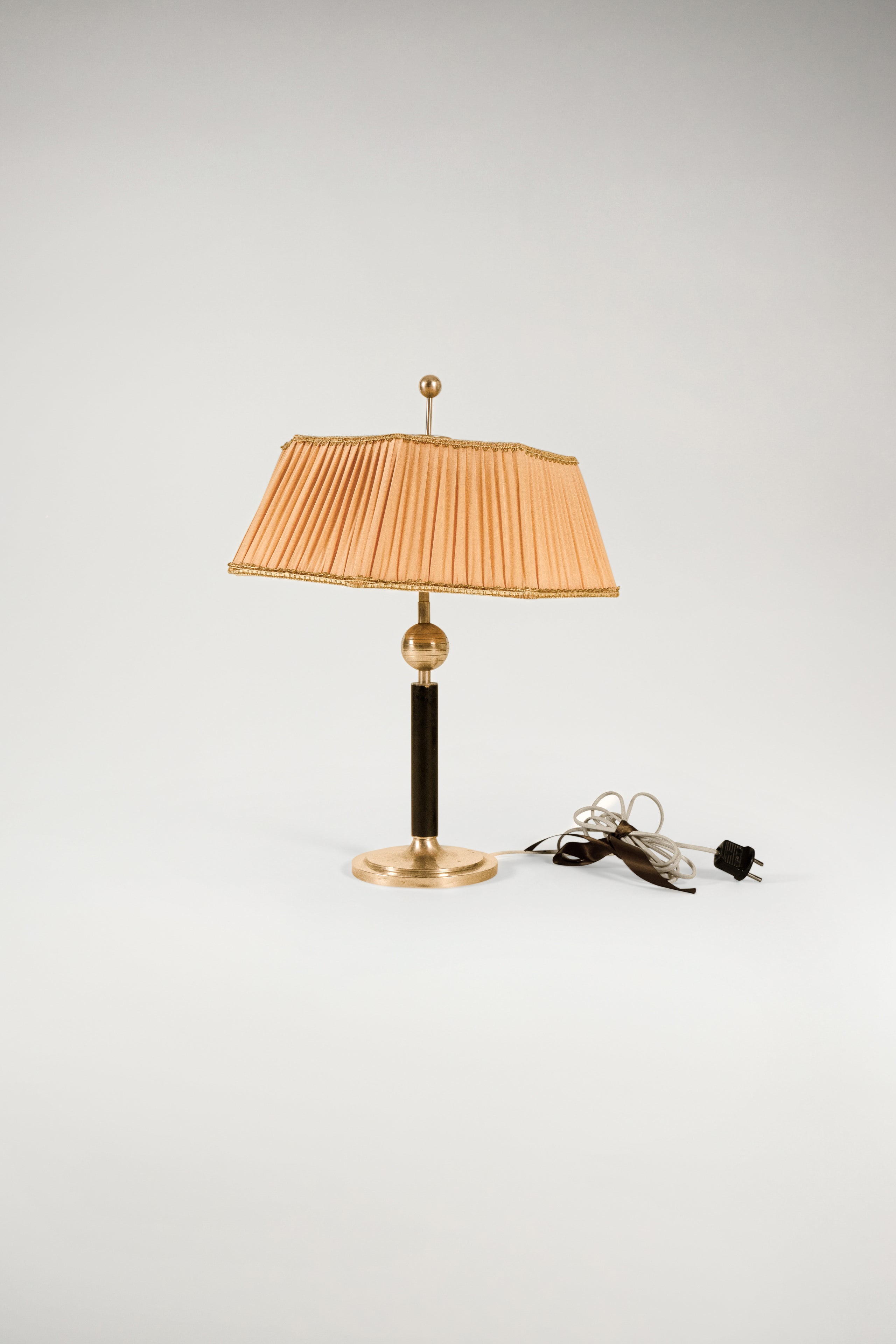 Art Deco Blackened Wood Table Lamp