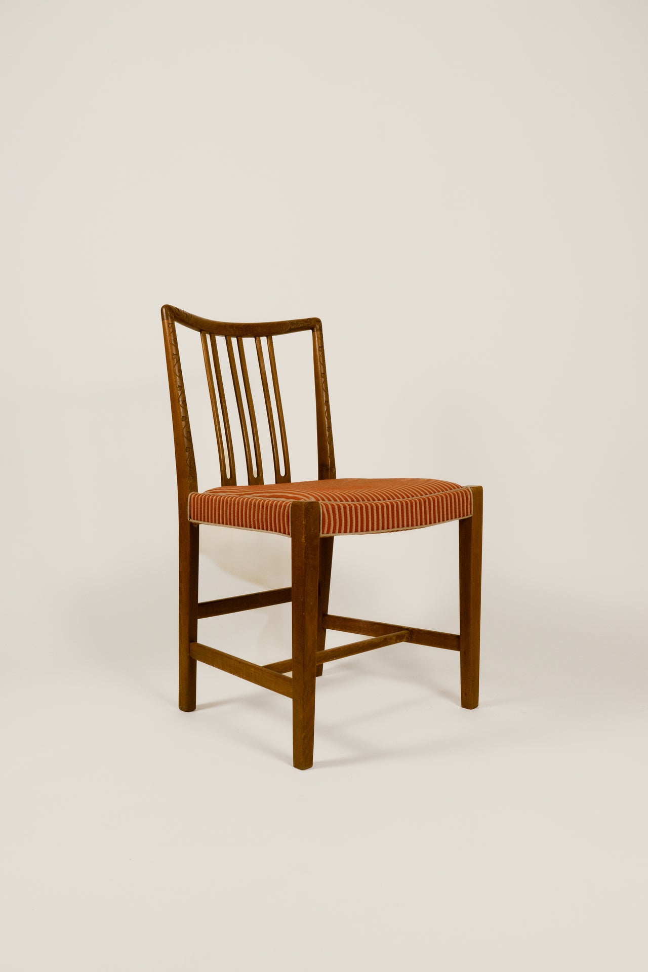 Hans Wegner Dining Chair in Red Stripe
