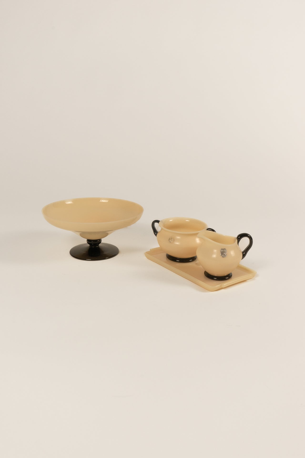 Glass Bowl and Sugar Set
