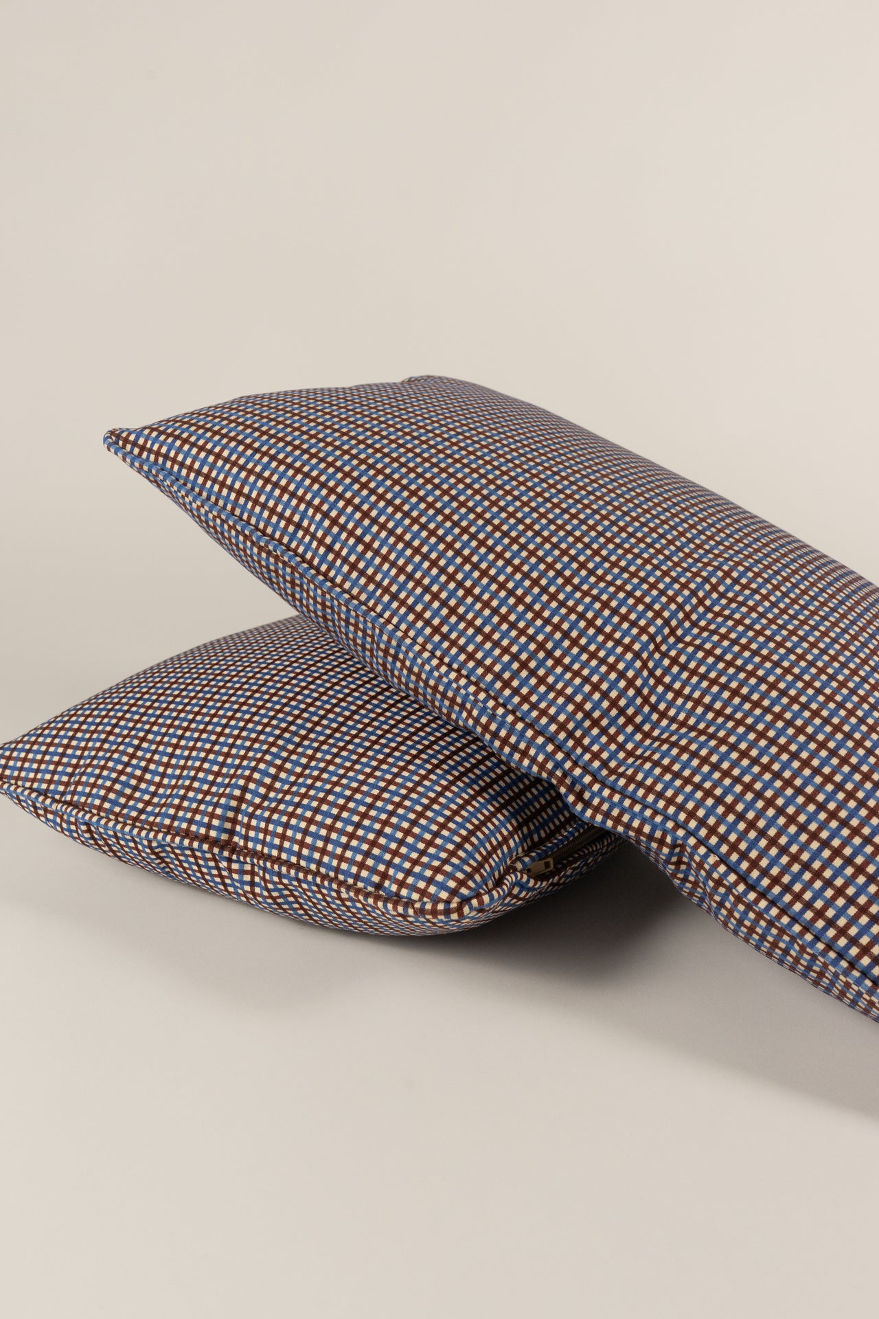 TTMM Blue Check Small Lumbar Pillow