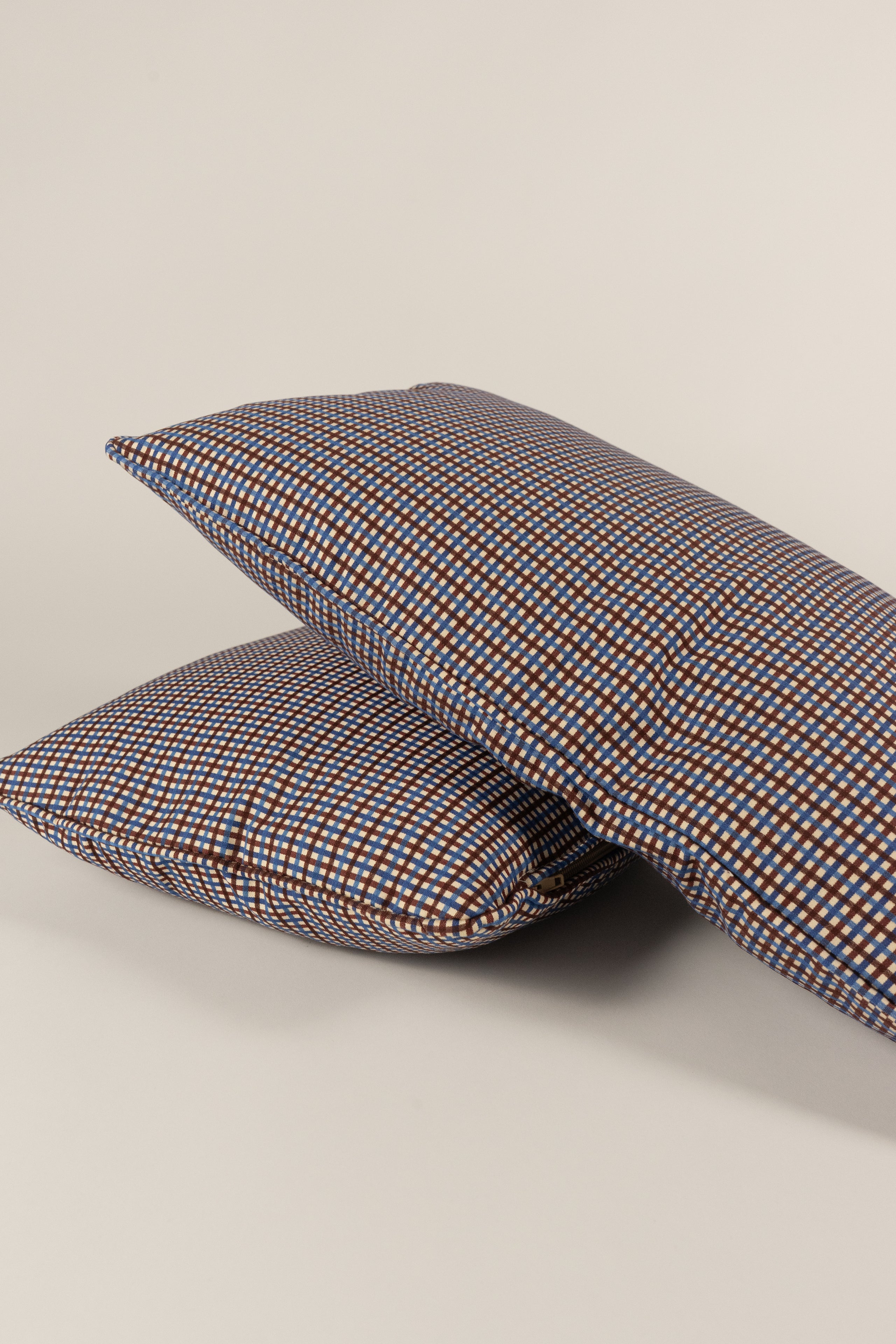 TTMM Blue Check Small Lumbar Pillow