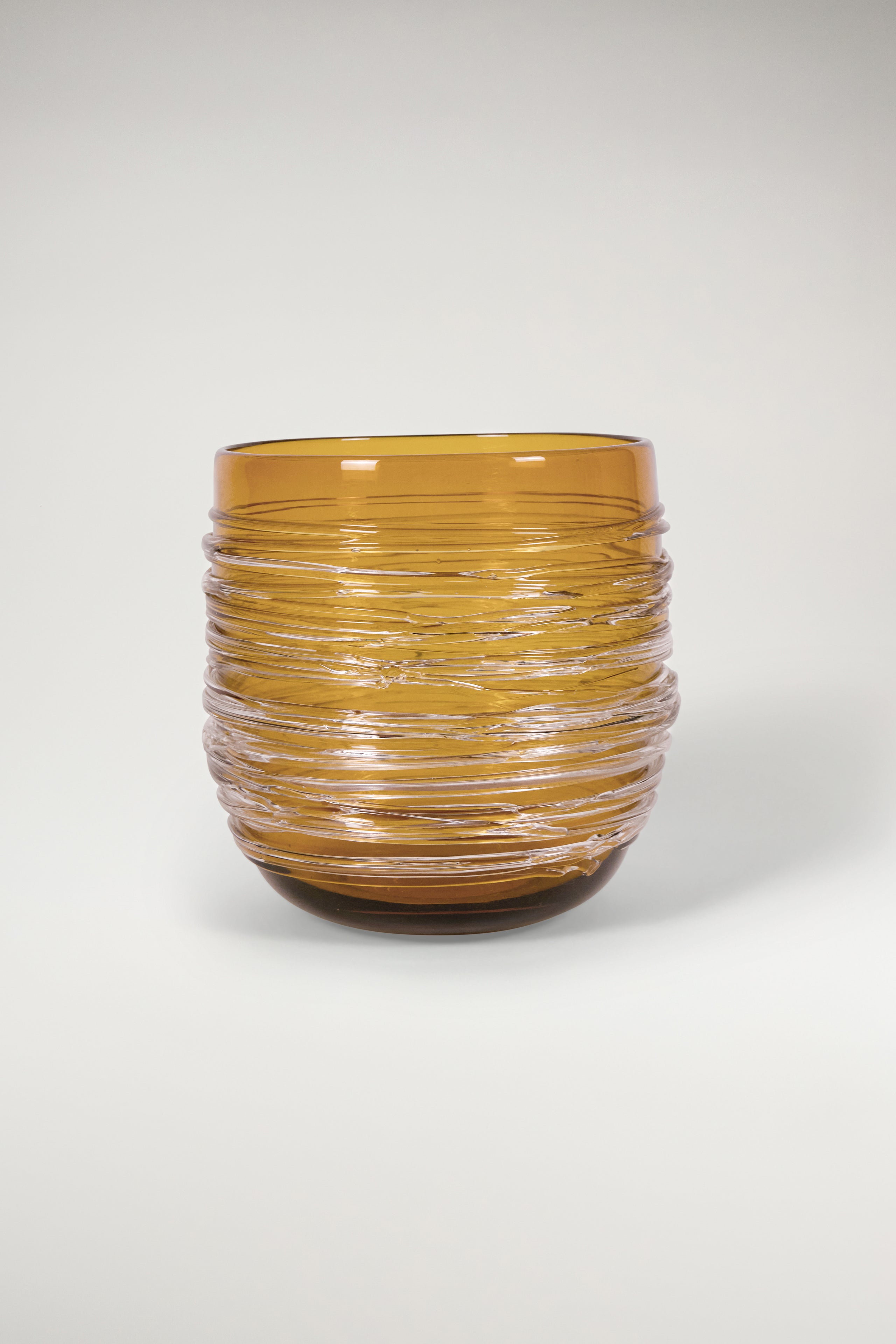 Orange Murano Glass Ribbed Bowl