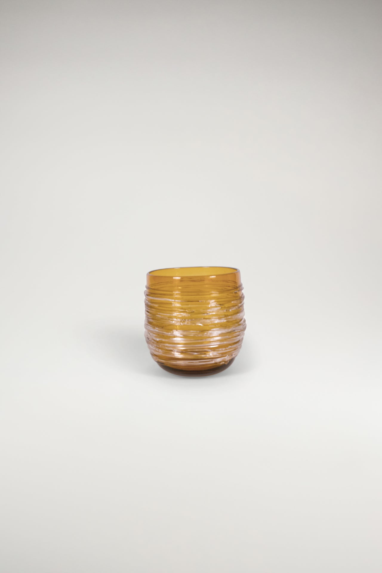 Orange Murano Glass Ribbed Bowl