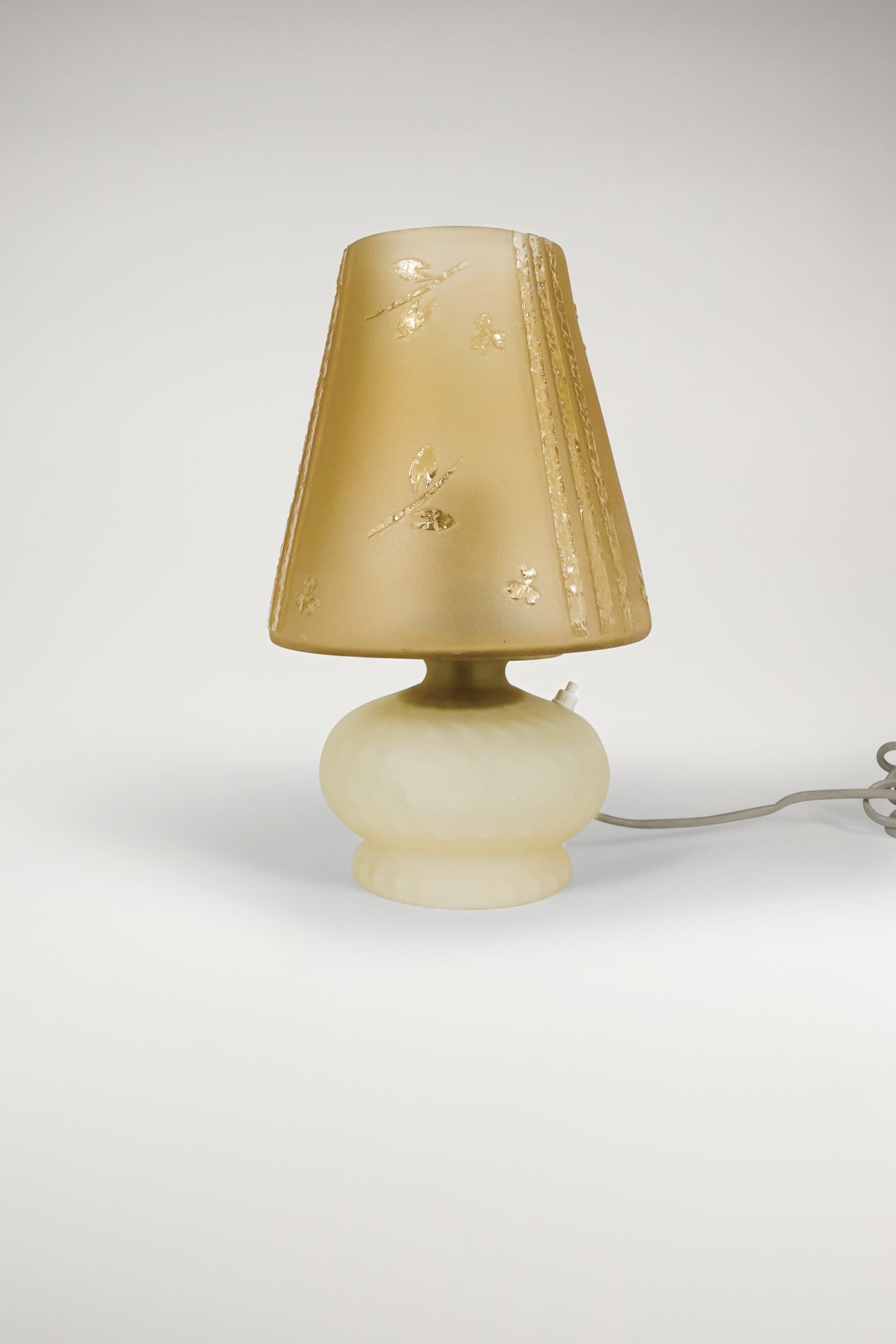 Yellow Tinted Floral Table Lamp