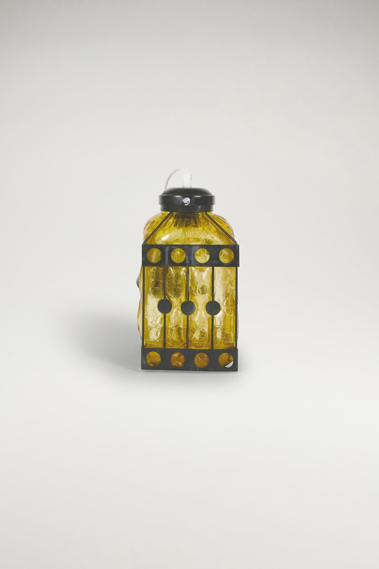 Berry Glazed Glass and Wrought Iron Ceiling Lamp