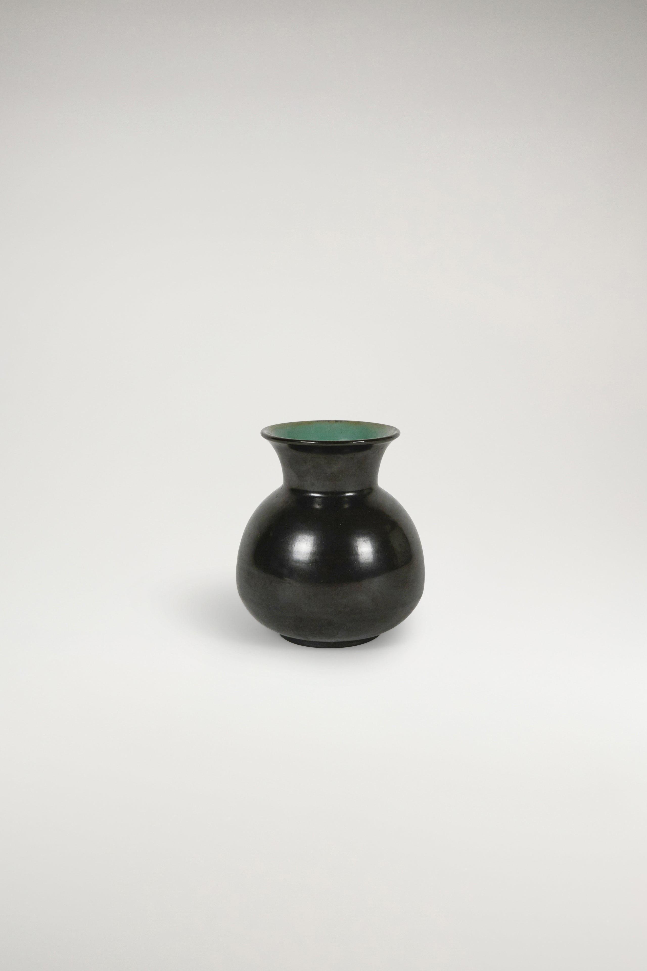 Upsala-Ekeby Black and Green Glaze Vase