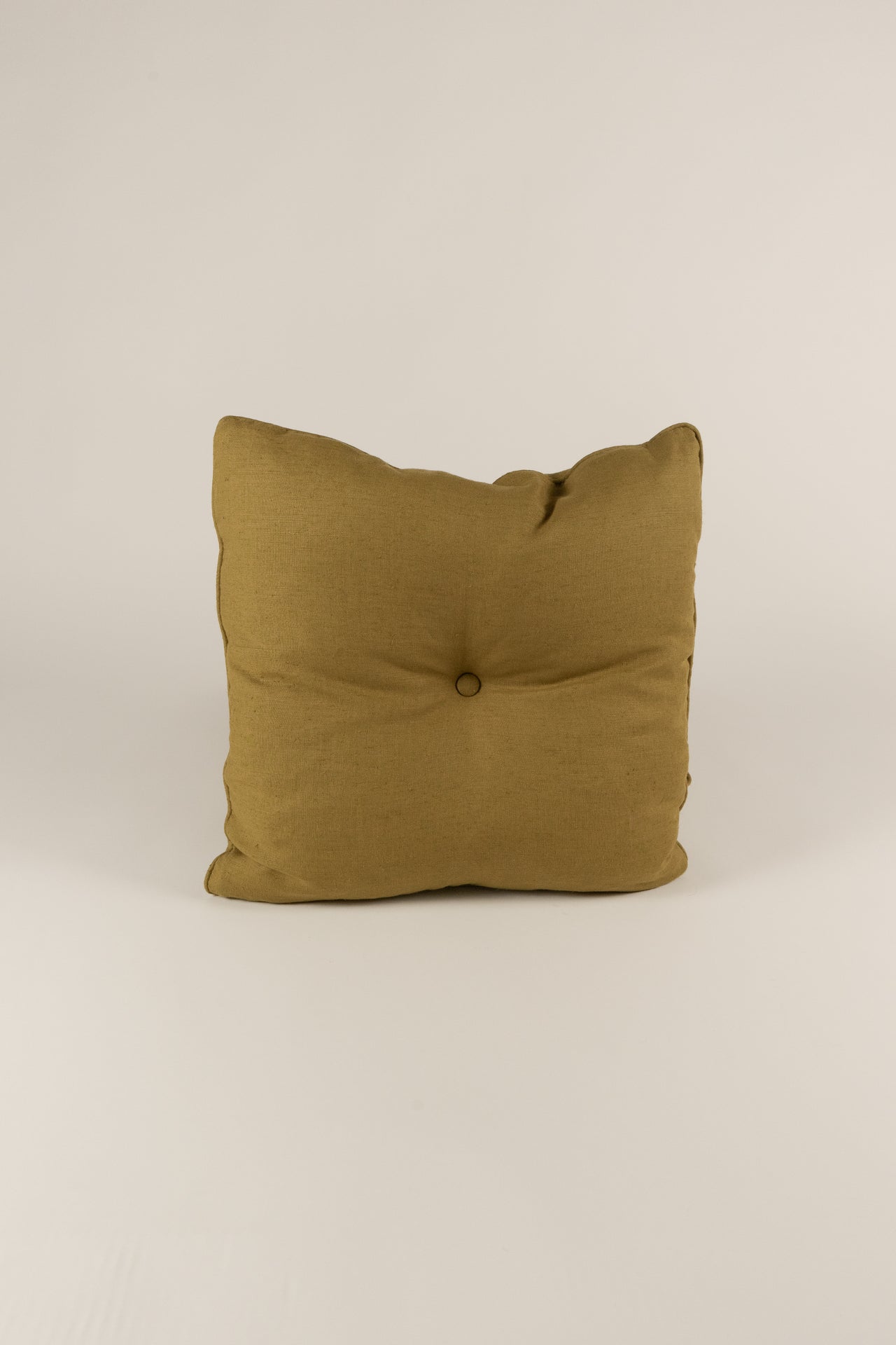 TTMM Mustard Green Linen Pillow with Button