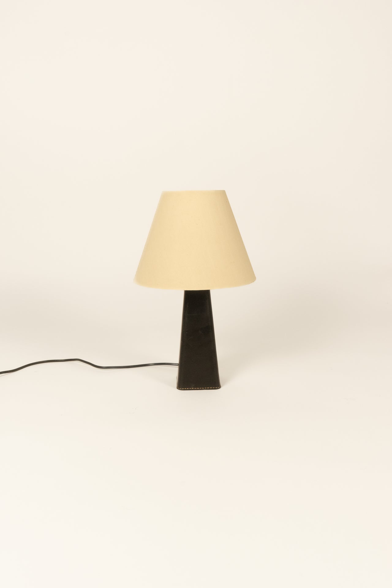 Leather Wrapped Conical Table Lamp (style of Jacques Adnet)