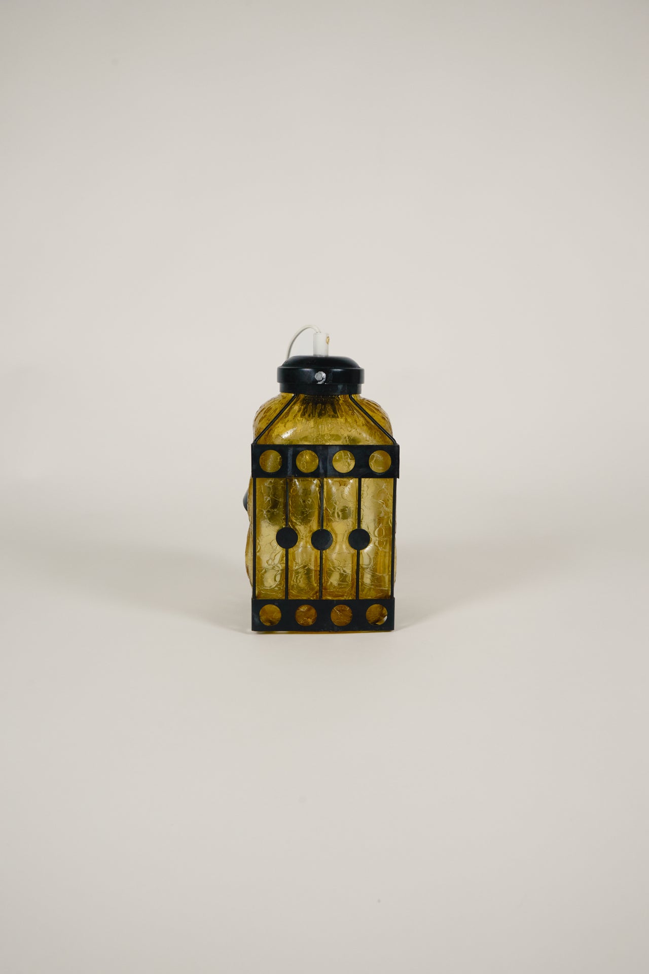 Berry Glazed Glass and Wrought Iron Ceiling Lamp